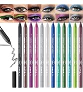 MooGlamor 12 Color Eyeliner Pencil Set with Sharpener Waterproof and Long-Lasting Colour Gel Eye ...