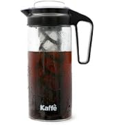 Kaffe Cold Brew Coffee Maker, Iced Coffee Pitcher. Easy Clean, Double-Wall Tritan Glass