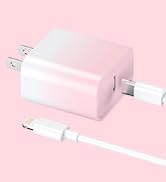 Phone Charger, 2 Pack 20W PD USB C Wall Fast Charger Adapter with 2 Pack 6FT Type C to Lightning ...