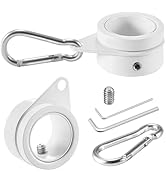BONWIN 1" White Flag Pole Rings, 2 Pcs Anti Wrap Aluminum Alloy Flag Pole Clips Swivels, 360° Rot...
