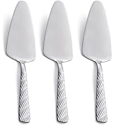 FULLYWARE Silver Cake Server, 9.4-inch Stainless Steel Pie Server Spatula, Pizza Server Set of 3,...