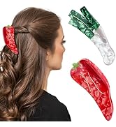 2 Pcs Green Onion Chili Hair Claw Clips Cellulose Acetate Hair Clips Fancy Vegetable Shape Hair J...