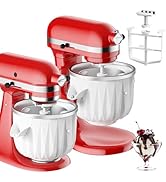 Ice Cream Maker Attachment for KitchenAid Stand Mixer, 2 Quart Kitchen Aid ice cream attachment F...