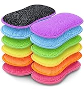 GLIMGLINT 12Pack Dish Sponges Kitchen, Non-Scratch Microfiber Sponges for Cleaning, Reusable Dish...