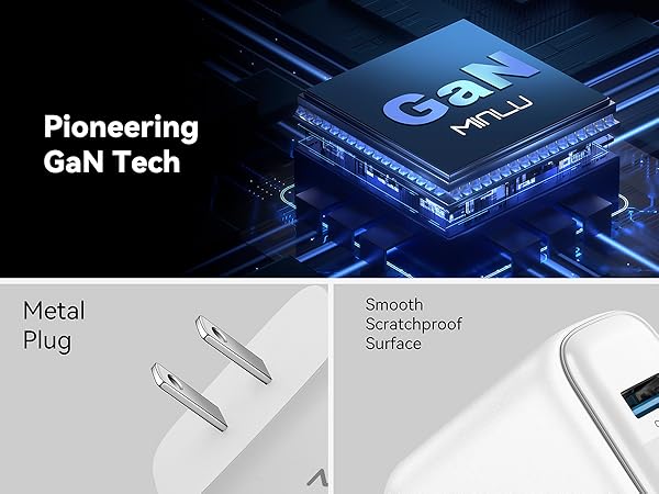 GaN 3-port compact fast pps type c wall charger
