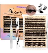 AILAISHI Lash Clusters Kit, DIY Cluster Eyelash Extensions 9-16mm, 60D+80D+100D, 224pcs Fluffy D ...