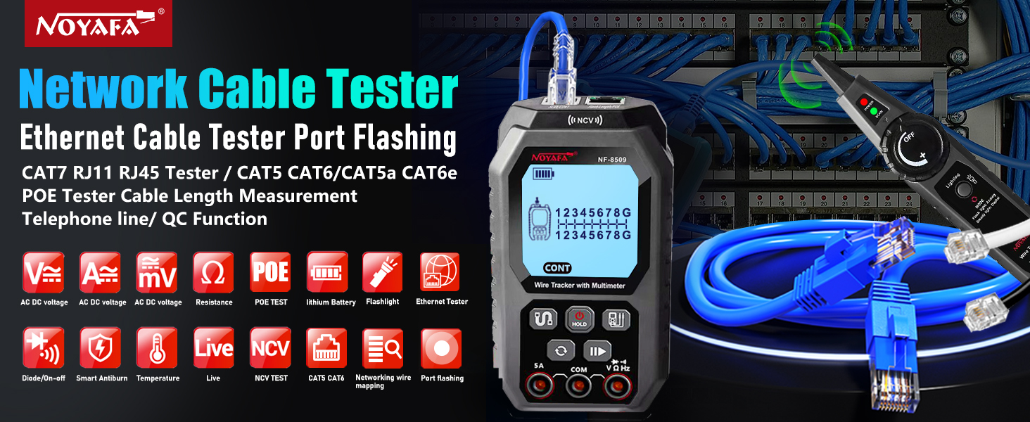 NOYAFA NF-8509 Network Cable Tester with Digital Multimeter