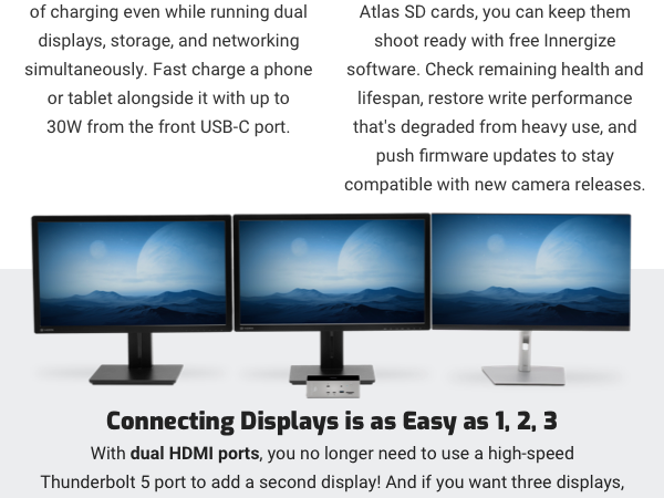 THUNDERBOLT 5 DUAL HDMI DOCK DOCKING STATION USB 4 , TRIPLE DISPLAY, DUAL DISPLAY