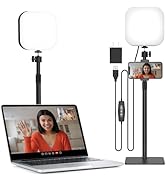 Video Conference Lighting, 180 LED Video Light with 3 Color &amp; 5 Brightness &amp; Timmer for Video Rec...