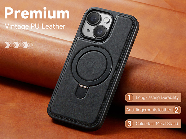 case with stand pu leather compatible with magsafe