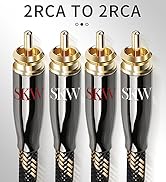 SKW Audiophiles RCA Cable 2RCA Male to 2RCA Male HiFi System Interconnect Cable with Diameter 7mm...