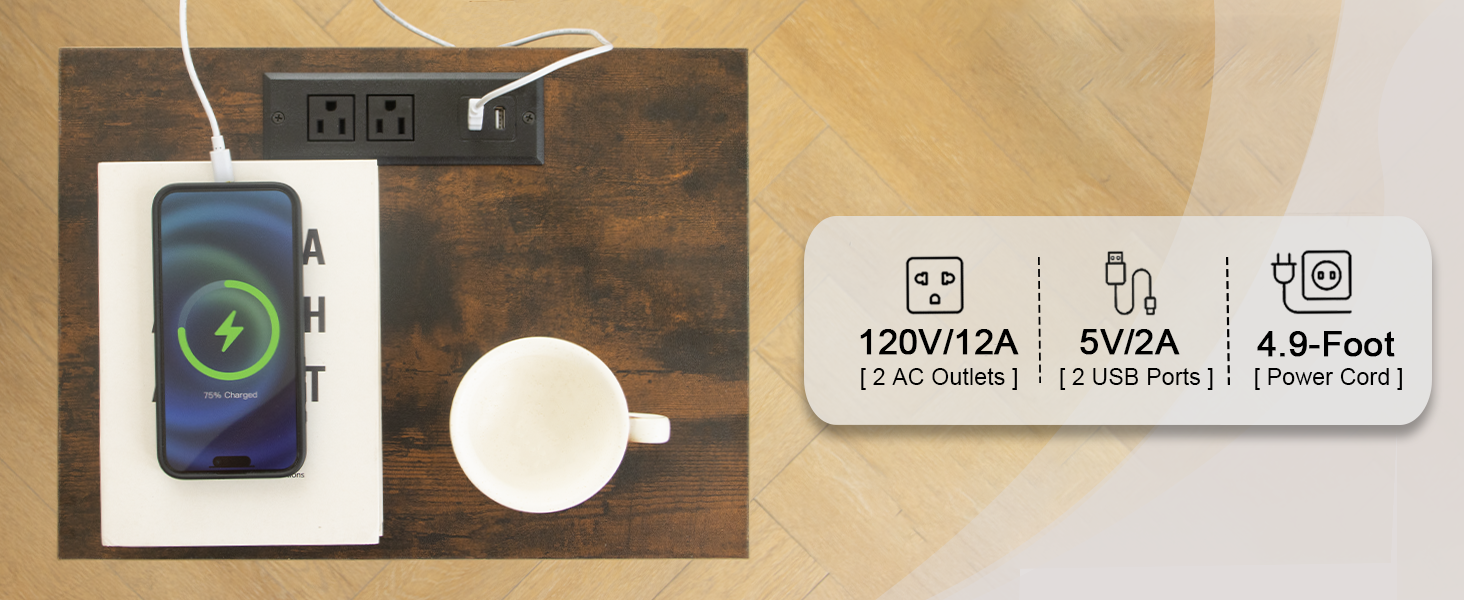 nightstand with charging station