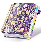 Spiral Journal Notebooks for Work, 300 Pages 5 Subject Notebook College Ruled with Dividers &amp; Tab...