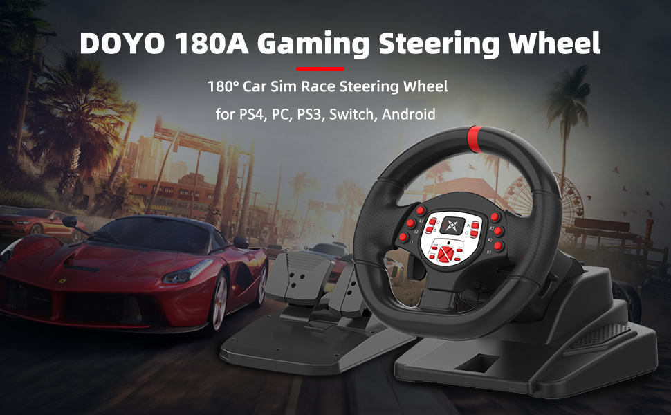 gaming steering wheel and pedals