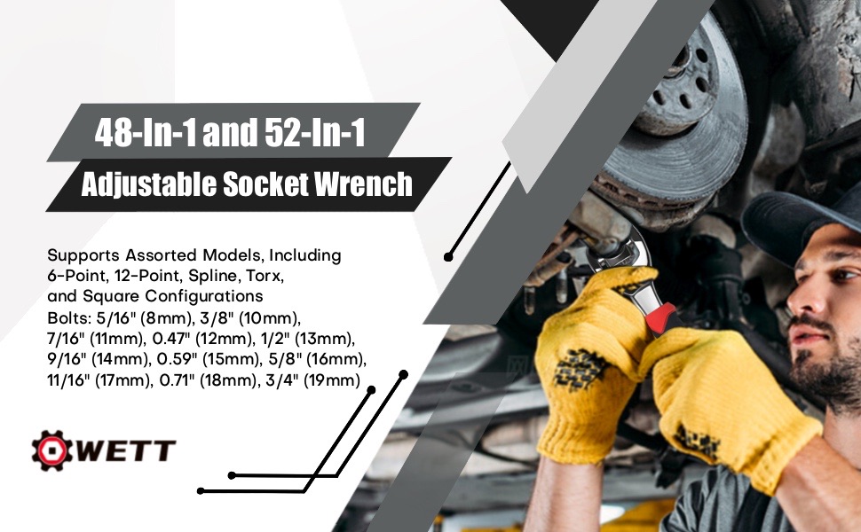 universal sockets wrench tools adjustable multi function wrenches 6 12 point spanner tool
