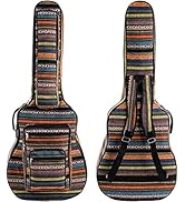 Tosnail 43 Inch Acoustic Guitar Gig Bag with Backpack Strap and 5 Pockets, Bohemian Vintage Guita...