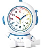 Azxb Analog Alarm Clock for Kids with Snooze and Nightlight, Cute Aatro Tabletop Lamp, Ring Alarm...