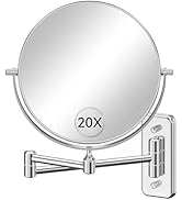 Auxmir 1X/20X Wall Mounted Makeup Mirror, 8'' Double Sided Magnifying Mirror with Tweezers, Bathr...