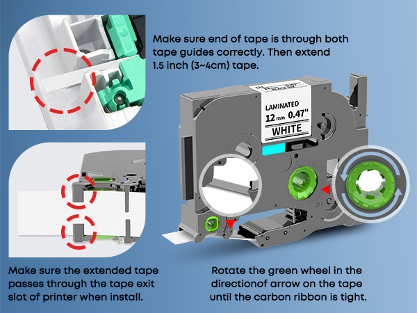 Compatible with Brother PT-D210 D220 1280 H110 1880 D400 P710BT Label Mkaker Refills