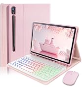 Case Keyboard for Samsung Galaxy Tab S10 FE / S9 FE / S9 / S8 / S7 10.9-11 inch Cover - 7 Color R...