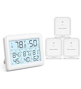 LOFICOPER Indoor Outdoor Thermometer Wireless, Digital Temperature Humidity Meter, Indoor Hygrome...