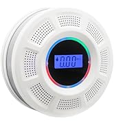 GiiHoo Smoke and Carbon Monoxide Detector Combo Powered by Battery, 2 in 1 CO &amp; Smoke Alarm with ...