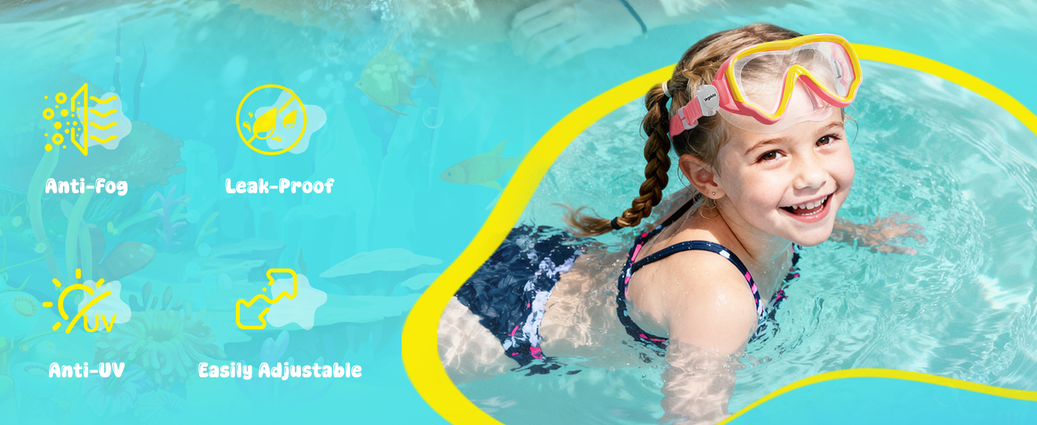 kid swimming goggles with nose cover