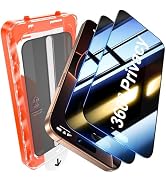 UniqueMe for iPhone 16 Pro Max 360° Privacy Screen Protector - 2 Pack 4 Way Privacy Screen 16 Pro...