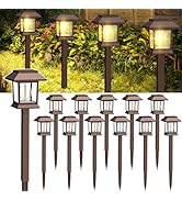 Solar Pathway Lights Outdoor, Upgraded 12 Pack LED Waterproof Solar Outdoor Lights, Solar Garden ...