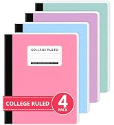 Taja Composition Notebooks College Ruled, 4 Pack Aesthetic Composition Notebooks, 160 Pages (80 S...