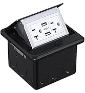 WEBANG Pop Up Floor Outlet Box with 20 Amp Tamper-Resistant USB 5V/4.8A Recepatacle Outlet, Corro...