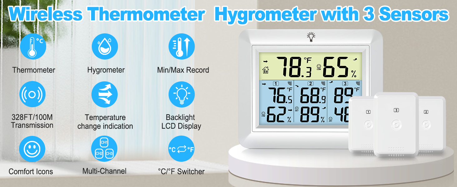 indoor outdoor thermometer wireless outdoor greenhouse room thermometer temperature hygrometer