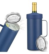 Wine Bottle Chiller with Handle | Portable Rapid Cooling Champagne Insulator | Stainless Steel Wi...
