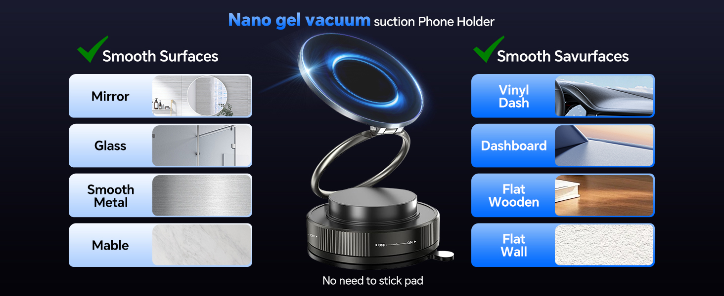 Vacuum Magnetic Car Phone Holder