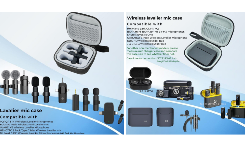 3 in 1 wireless lavalier microphone case 