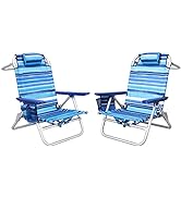 OFIKA Folding Camping Chairs for Outside, High Back Beach Chairs Lawn Chairs with Headrest, Adjus...