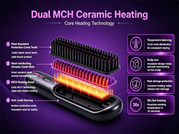 salon hair straightener brush