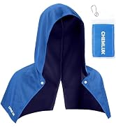 CHEMLUK Cooling Towels for Neck and Face: Instant Cool Hoodie Towel - Blue | UPF50, Quick Dry, Br...