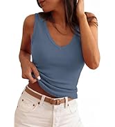 PRETTYGARDEN Tank Tops for Women V Neck Summer 2026 Casual Sleeveless Shirts Ribbed Knit Basic Te...