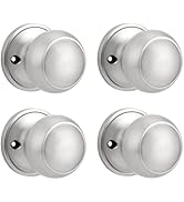 Probrico Dummy Door Knob Brushed Nickel Finish Interior Door Knobs 4 Pack, Colonial Ball Inactive...