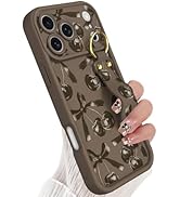 Jefonha Compatible with Phone 17 Pro Max Case with Finger Hand Strap for Girls Women, Cute Bow Ch...