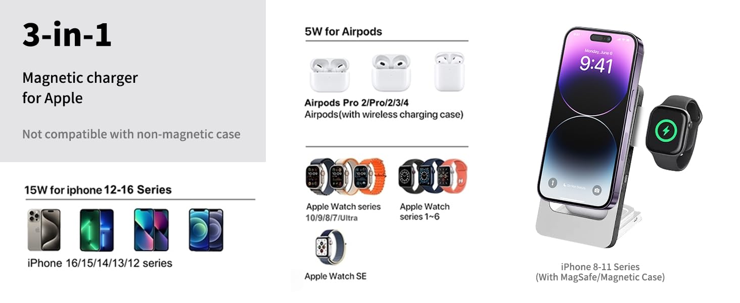 3 in 1 Wireless Charging Station