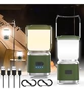 Portable Camping Lantern Rechargeable -4inch, 2000LM LED Camping Lights Lantern with Redlight&amp;20H...