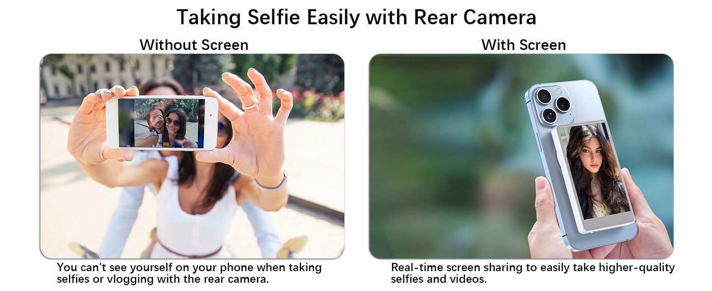Rear Camera for Selfie Vlog Live Stream