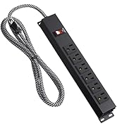 PDU Power Strip 6 Outlets (15A 125V 60HZ 1875W), Surge Protector Heavy Duty Wall Mountain with Se...
