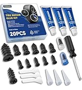 AUTOWN 20PCS Tire Repair Rubber Nail Kit - Complete Screw Plug Kit with Glue, Fast Fix for Flat T...