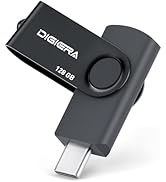 DIGIERA 128GB Flash Drive, USB 3.2 Gen 1 Type-C Thumb Drive with 140MB/s Read, 360° Swivel Design...