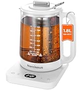 Narcissus Electric Kettle Temperature Control ±5?, 1.8L Glass Electric Tea Kettle with Removable ...