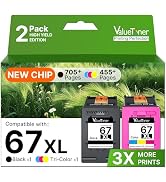 Valuetoner Remanufactured Ink Cartridges Replacement for HP 67 Ink Cartridges Black/Color Combo P...