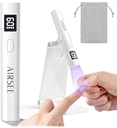 AIRSEE Mini Handheld UV Light with Storage Bag &amp; Stand,Cordless and Portable Nail Lamps,2 Timers ...